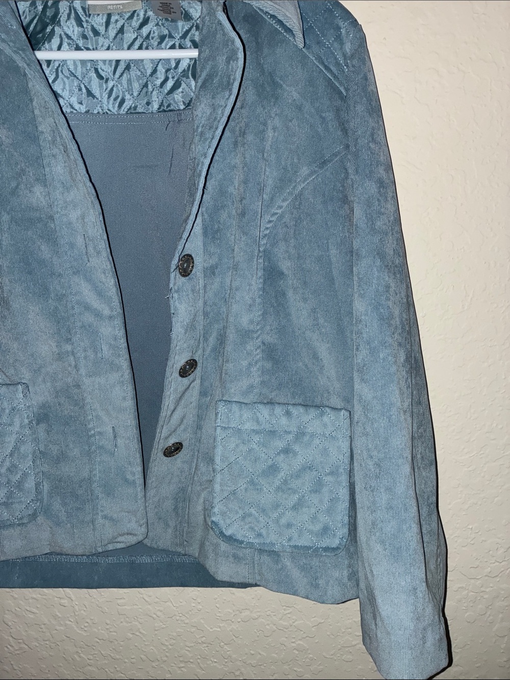 Alfred Dunner Light Blue Suede-Effect Jacket - Picture 6 of 12